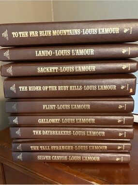 L'Amour Brown Hardcover Western Novel Collection with Gold Titles